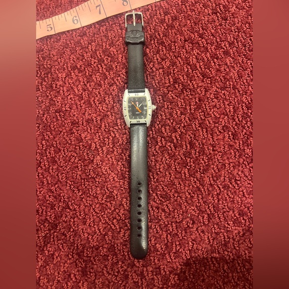 Michele Urban Mini Aluminum antique Dial Black Band Watch 72-196-A Swiss rare - Picture 3 of 8